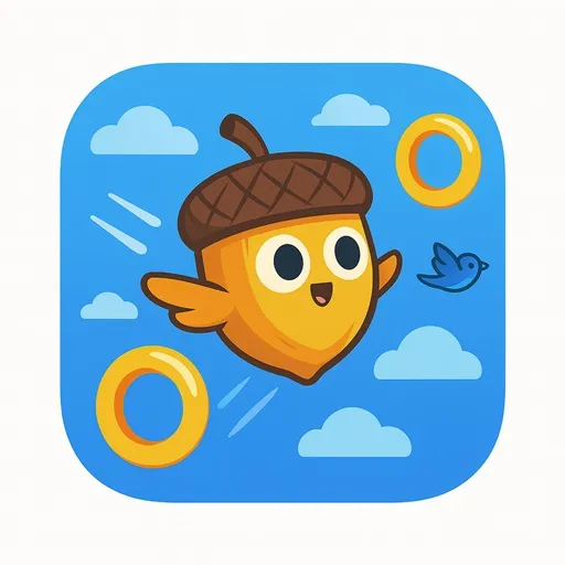 مغامرة طيران السنجاب Acorn Flight: لعبة متصفح مهارية مجانية